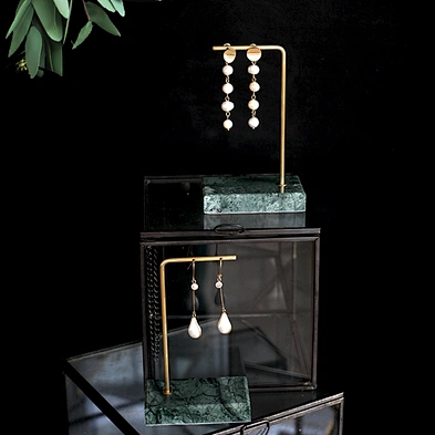 Earrings Shelf Display Rack Shop Creative European-Style Simple Marble Metal Household Earring Holder