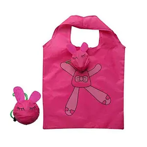 In Stock Cute Waterproof Portable 190T Polyester Eco Friendly Folding Shopping bag