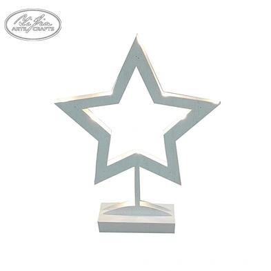 Wholesale customized small wooden new christmas decoration lighted star