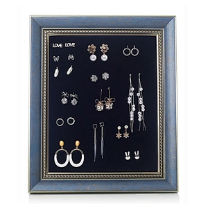 Household women jewelry earring display rack wall-mounted picture frame plate shaped earring holder