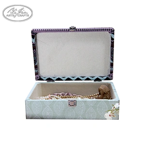 Wholesale wooden fabric covered customized jewelry box with locks