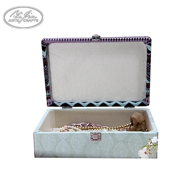 Wholesale wooden fabric covered customized jewelry box with locks