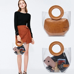 Women PVC Clear  Fashion Transparent  Ladies HandBags Messenger Casual Shopping Small Handbags