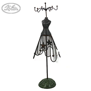Black Metal Wire Frame resin Jewelry Display Mannequin Jewellery stand For Necklace Earring Display