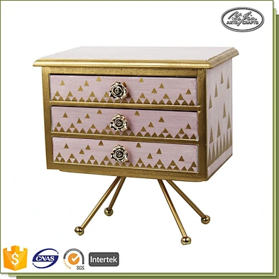 Luxury handmade delicate wood jewelry box with drawer