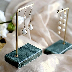 Earrings Shelf Display Rack Shop Creative European-Style Simple Marble Metal Household Earring Holder