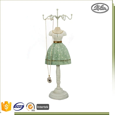 Home decor wooden mannequin doll jewelry display stand