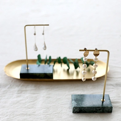 Earrings Shelf Display Rack Shop Creative European-Style Simple Marble Metal Household Earring Holder