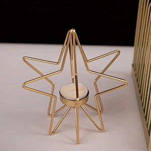 Customizded Gold Different Shaped Metal Tealight Candle Holder For Home Decor