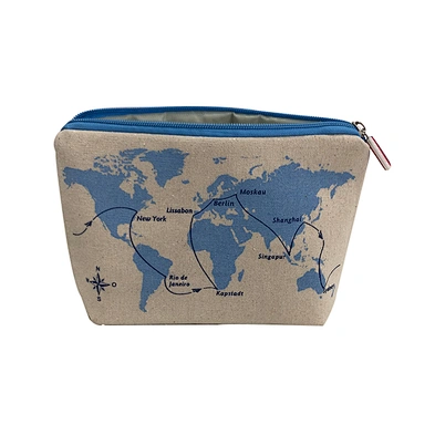 Customized eco cotton cosmetic storage bag with zipper