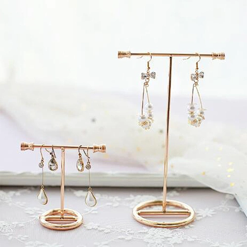 Customized gold earring holder earing display stand jewelry metal display stand for earring