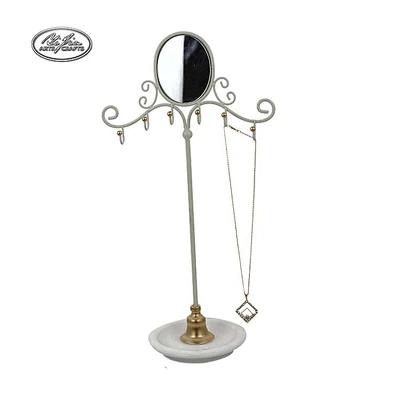 Sun shaped metal jewelry earring display stand with mirror