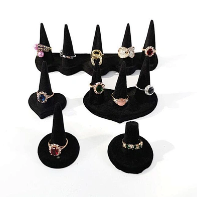 Wholesale Black Velvet Ring Finger Jewelry Display Holder Jewelry Ring Stand