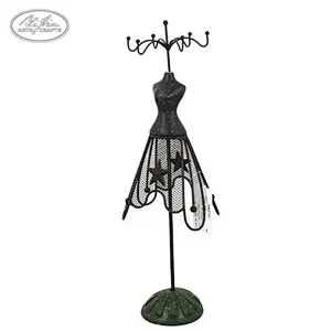 Unique dress form metal resin jewelry holder