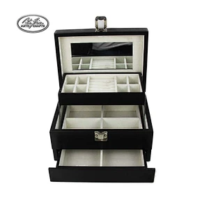 Custom home decor black mirror wooden jewelry box