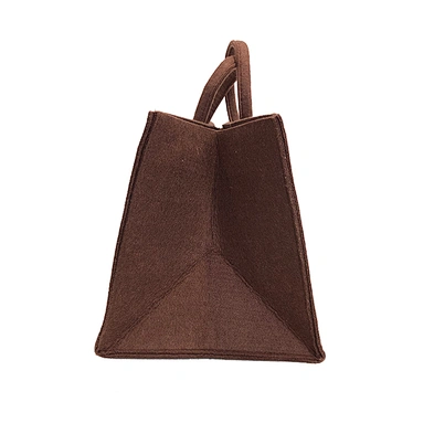 Wholesale customized logo brown felt tote shopping bag