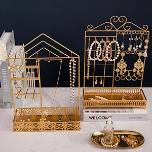 Customized Metal Jewelry Stand Organizer Necklace Holder Display for Necklaces Bracelets Earrings