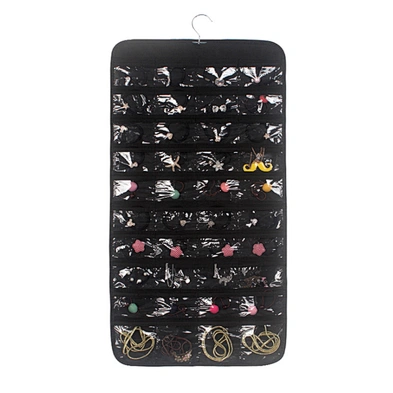 Customized Clear Wall Hanging Jewelry Organizer Holder 80 Pockets Double Sided Jewelry Storage