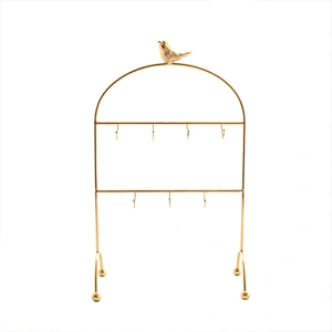 Metal jewelry display racks golden retro creative metal jewelry bracelet display stands with bird decoration
