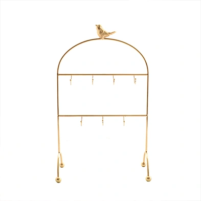 Metal jewelry display racks golden retro creative metal jewelry bracelet display stands with bird decoration