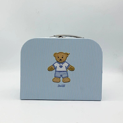 Colorful Printing kids mini paper suitcase box decorative paper cardboard suitcase paper gift packaging box with metal handle