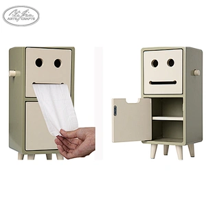 Wholesale custom colorful MDF paper holder tissue/tissue paper box smile