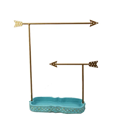 Customized decor metal Jewelry display stand with tray