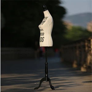 Adjustable Black Words Linen Upper-Body Window Display Mannequin