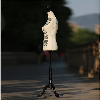 Adjustable Black Words Linen Upper-Body Window Display Mannequin