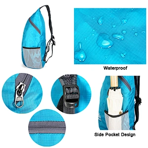 Customer logo printing outdoor foldable travelling backpack shoulder bags waterproof foldable backpack bag