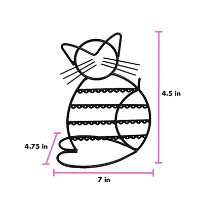 Cat Shape Metal Wire Earring Jewelry Display Stand Organizer Holder