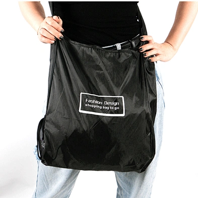 Small disc folding portable shopping bag retractable rotating folding environmental protection polyester shopping bag