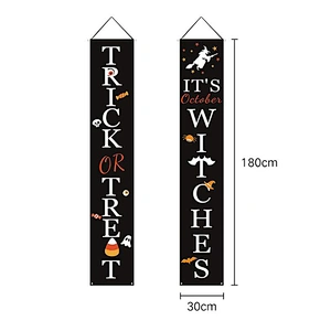 Home Decor Oxford Cloth Party Supplies Banner Flag  Hanging Wall Door Banner For Halloween Decoration Trick Or Treat