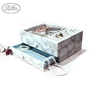 Customized Ring Necklace Display White MDF Jewelry Box