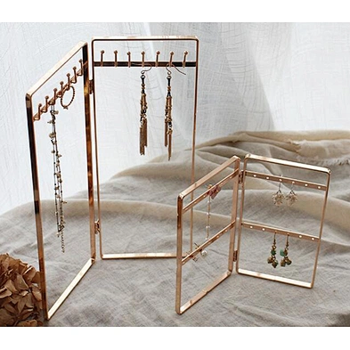 vintage style gold jewelry display stand earrings organizer holder metal jewelry stand for bracelet necklace