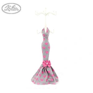 Mannequin Exhibitor Jewelry Resin Fabric covered Necklace Bust Jewelry Display Set