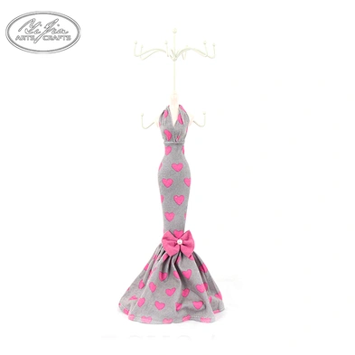 Mannequin Exhibitor Jewelry Resin Fabric covered Necklace Bust Jewelry Display Set