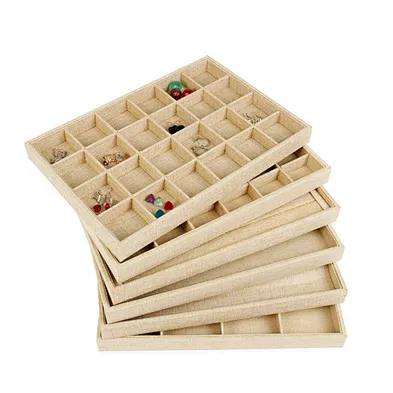 Removable linen ring jewelry display tray bracelet necklace display  jewelry tray