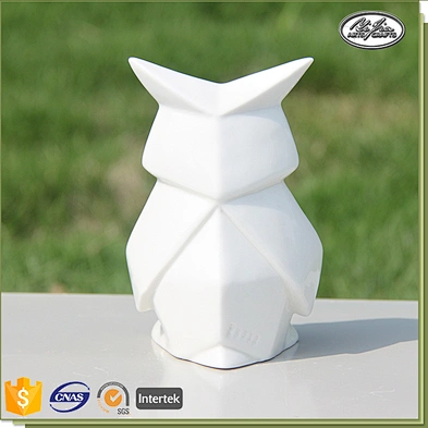 Custom white ceramic decoration owl art and craft