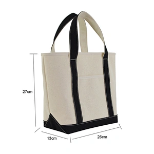 Black handle canvas bag custom print promotional canvas tote bag wholesale
