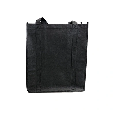 Promotional custom printed logo eco friendly black non woven shopping bags with cardboard