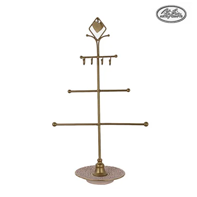 3 Layer Necklace Bracelet Earring Metal Hooks Jewelry Organizer Display Stand