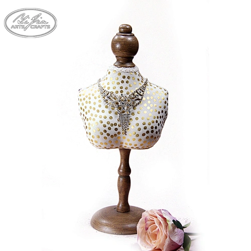 Fashion customized elegant wooden necklace display mannequin busts jewelry display