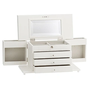 Custom wooden mirror jewelry storage box organizer with drawer