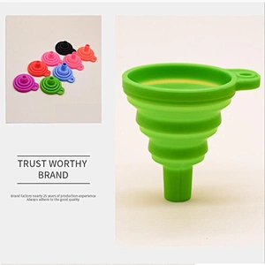 In Stock Food Grade Silicone Collapsible Funnel Silicone Foldable Kitchen Funnel For Liquid Powder Transfer