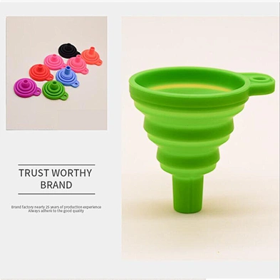In Stock Food Grade Silicone Collapsible Funnel Silicone Foldable Kitchen Funnel For Liquid Powder Transfer
