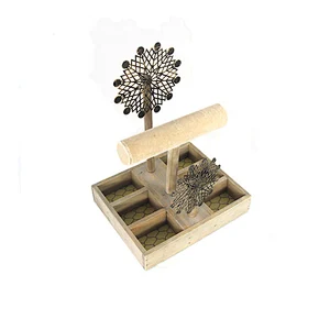 Vintage style shop decor wooden tray for jewelry display