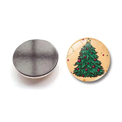 Customized christmas decorations clear glass fridge magnets  for fridge souvenir