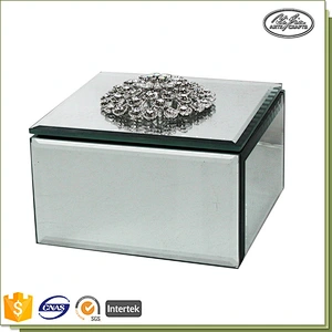 Decorative glass and velvet covered jewelry gift box