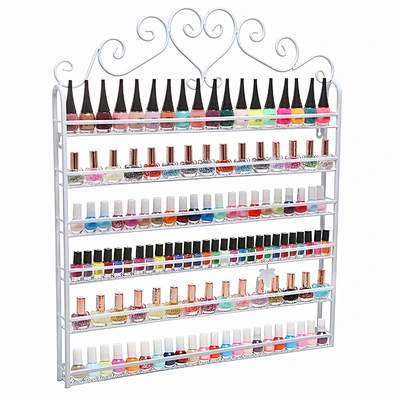 Black  Mountable Metal 6 Tier Nail Polish Organizer Display Rack